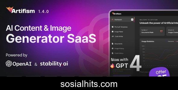 Artifism v5.3.0 - AI Content & Image Generator SaaS - nulled