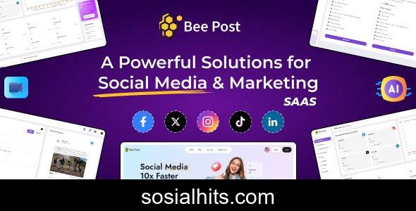 BeePost v2.2 - AI Social Media Management & Content Creation SaaS with Subscription System - nulled