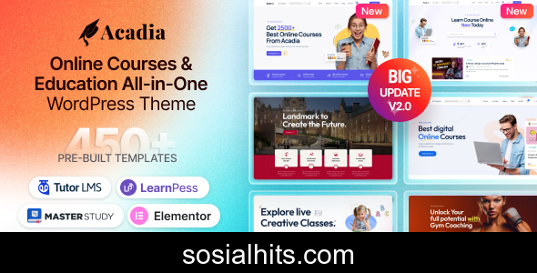 Acadia v2.2.6 - Education WordPress Theme For University & Online Course
