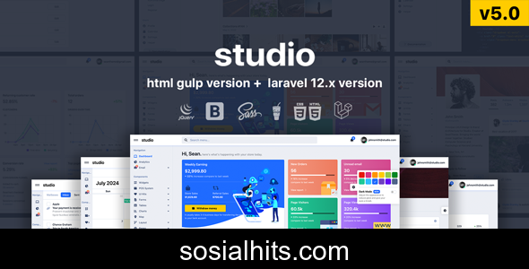 Studio v5.0 - HTML & Laravel 12.x Bootstrap 5 Admin Template