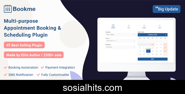 Bookme v4.9 - WordPress Appointment Booking Scheduling Plugin
