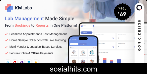 KiviLabs v1.0.1 - All-in-One Lab Management & Test Booking Solution with Multi-Vendor Support