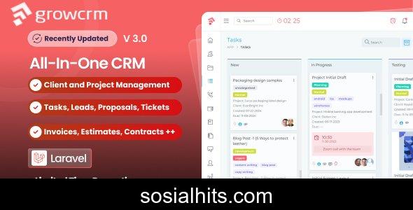 Grow CRM v3.0 - Laravel Project Management - nulled