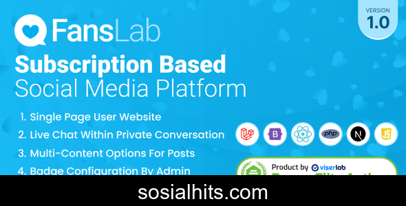 FansLab v1.0 - Subscription Based Social Media Platform - nulled