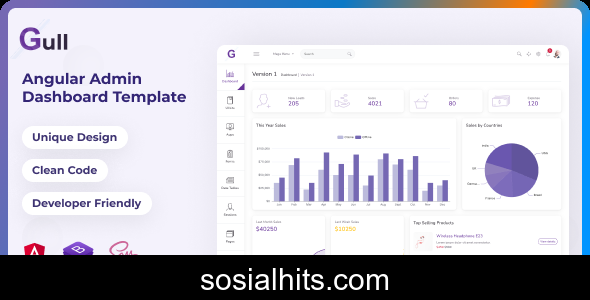 Gull - Angular 19+ Admin Dashboard Template - 8 June 2025
