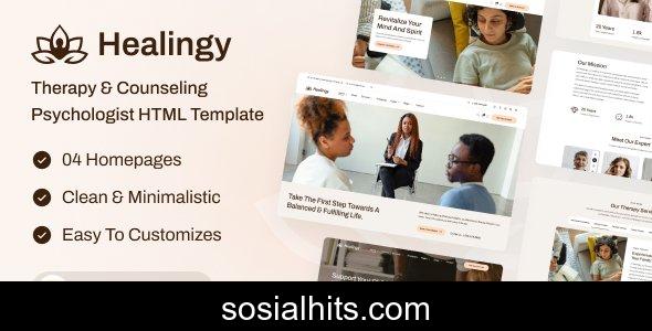 Healingy - Therapy & Counseling Psychologist HTML Template