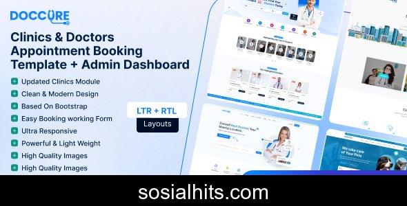 Doccure v2.0.4 - Doctor & Clinic Booking Template with Admin Panel (HTML, Angular, Vue, Laravel)