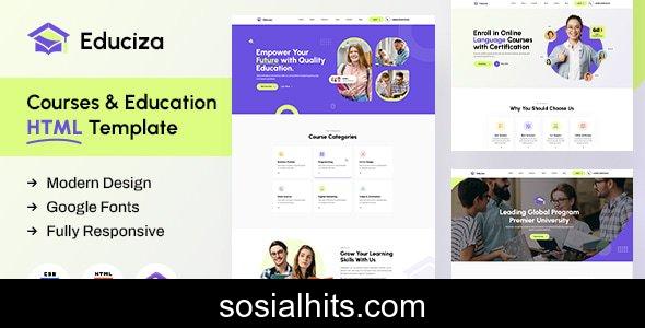 Educiza - Courses & Education HTML Template
