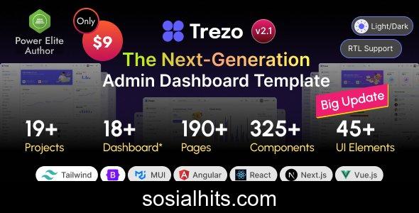 Trezo v4.0 - Tailwind, Bootstrap, Material, React, Angular, Vue, Laravel ASP.net Admin Dashboard Template