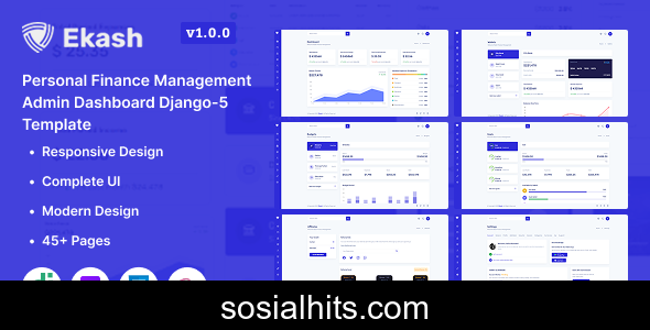 Ekash - Personal Finance Management Admin Dashboard Django Template