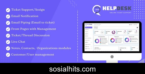 HelpDesk 4.1.2 - Online Ticketing System with Website - ticket support and management - nulled