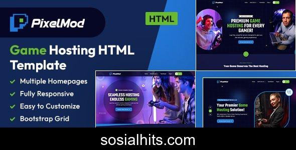 PixelMod - Game Hosting HTML Template