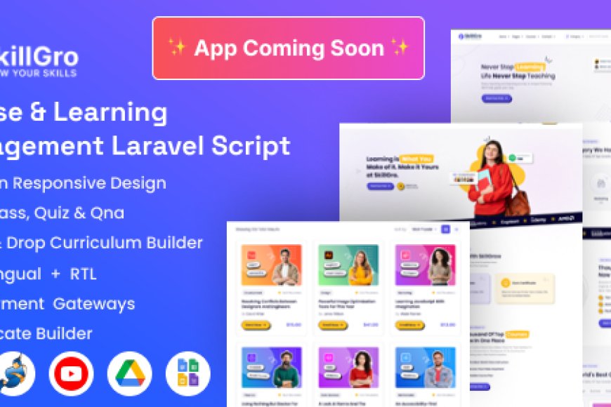 SkillGro v2.0.0 - Course & Learning Management System Laravel Script (LMS)