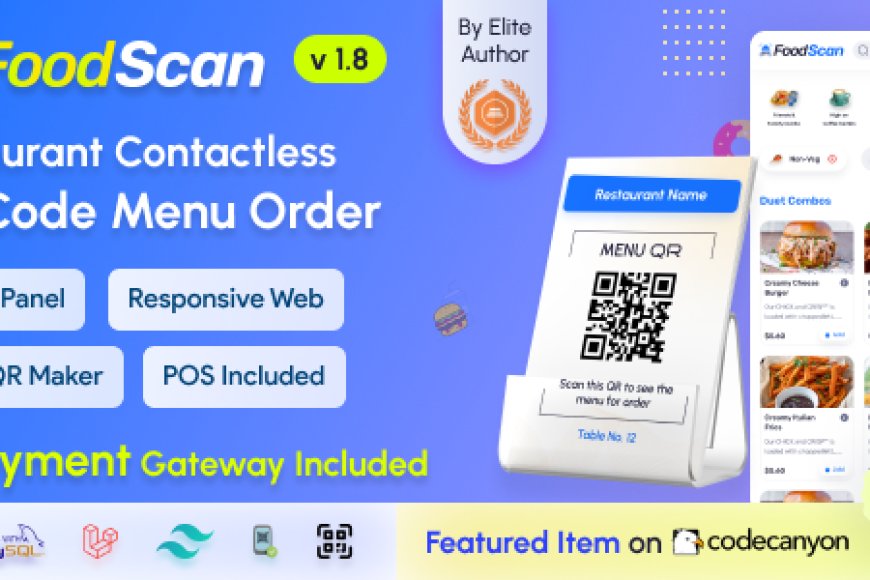 FoodScan v1.8 - Qr Code Restaurant Menu Maker and Contactless Table Ordering System with Restaurant POS