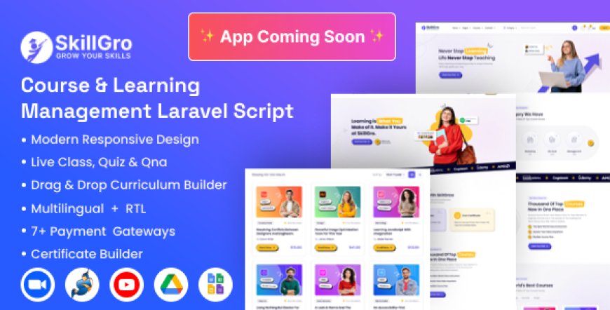 SkillGro v2.0.0 - Course & Learning Management System Laravel Script (LMS)