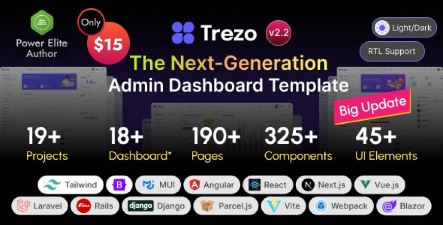 Trezo - Tailwind, Bootstrap, Material, React, Angular, Vue, Laravel ASP.net Admin Template