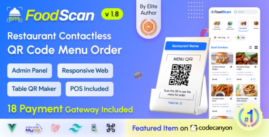 FoodScan v1.8 - Qr Code Restaurant Menu Maker and Contactless Table Ordering System with Restaurant POS