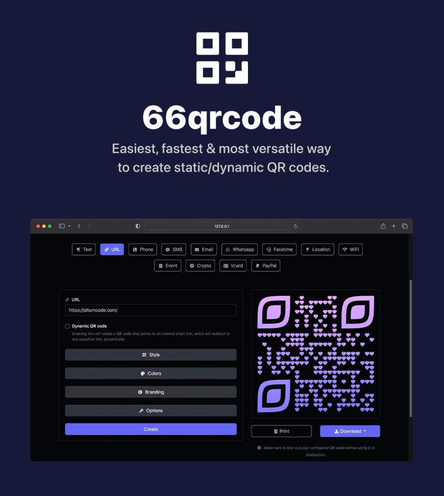 66qrcode v28.0.0 - Ultimate QR Code Generator & URL Shortener (SAAS)