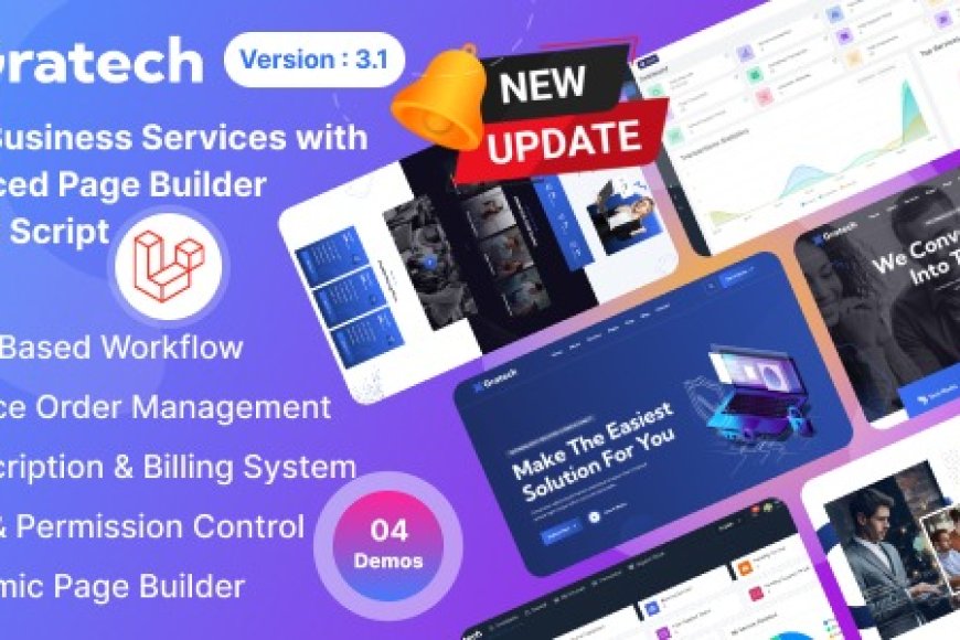 Gratech v3.1 - Multi-Business Services with Advanced Page Builder & Workflow Tools
