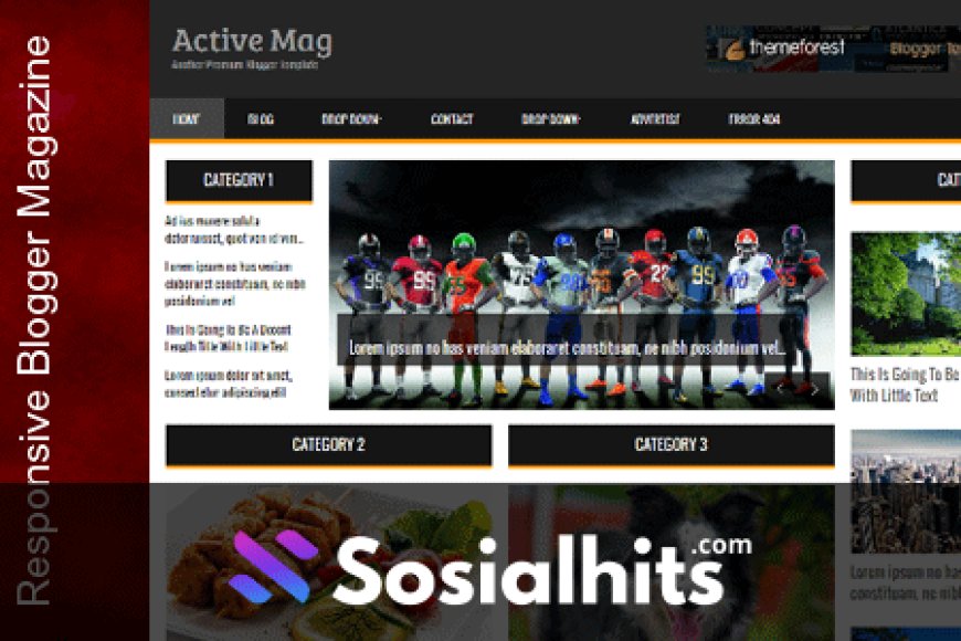 Download Free Active Mag Blogger Template