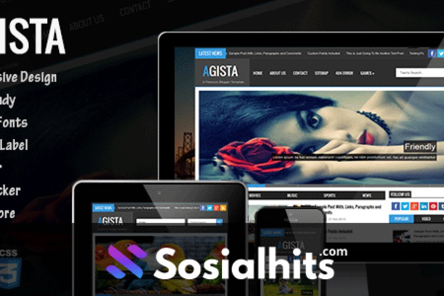 free download premium Agista Responsive Blogger Template