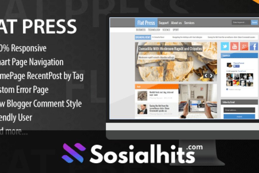 Free Download Flat Press – Responsive Blogger Template