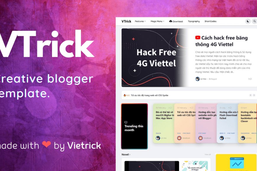 Vtrick Creative Blogger Template v1.8.26: Premium Review and Download Guide