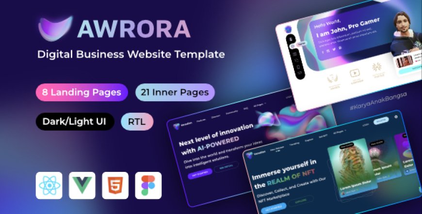 Awrora v3.1.2 - AI Blockchain NFT Digital Business React Vue HTML Template