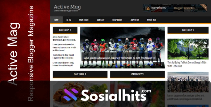 Download Free Active Mag Blogger Template