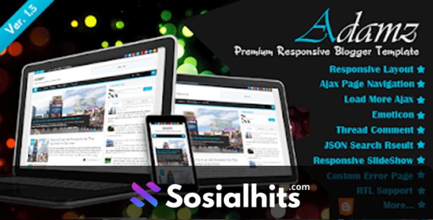 Free Download Premium Adamz Responsive Blogger Template