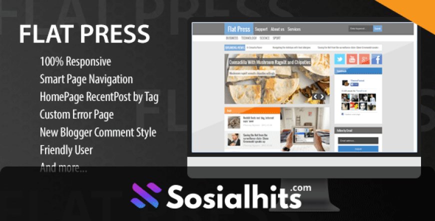 Free Download Flat Press – Responsive Blogger Template