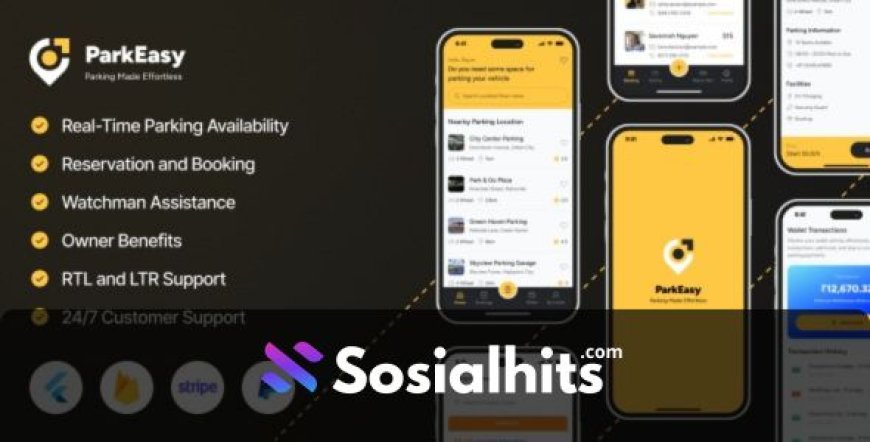 ParkEasy v1.0 - Flutter Complete Parking App - Parking spot Booking App with complete Soultion
