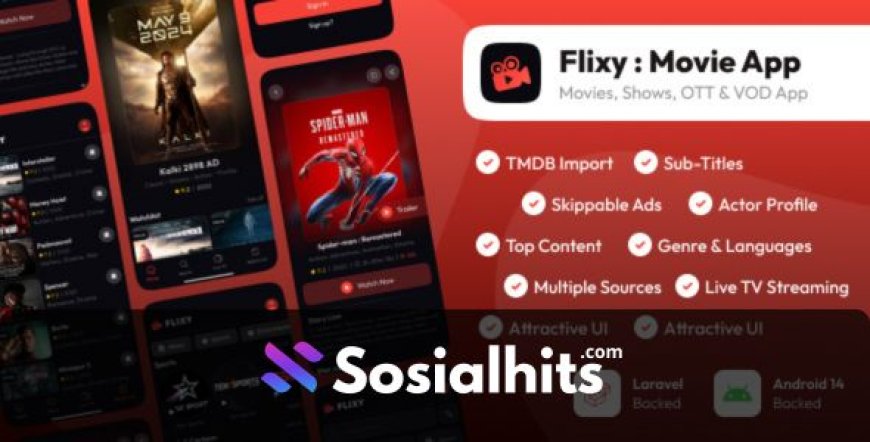 Flixy Movie App - Series,Live TV, Video Streaming App, Netflix Clone - 13 January 2025