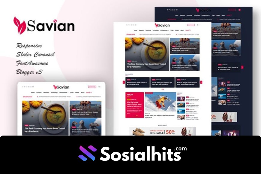 Free download Savian premium blogger template