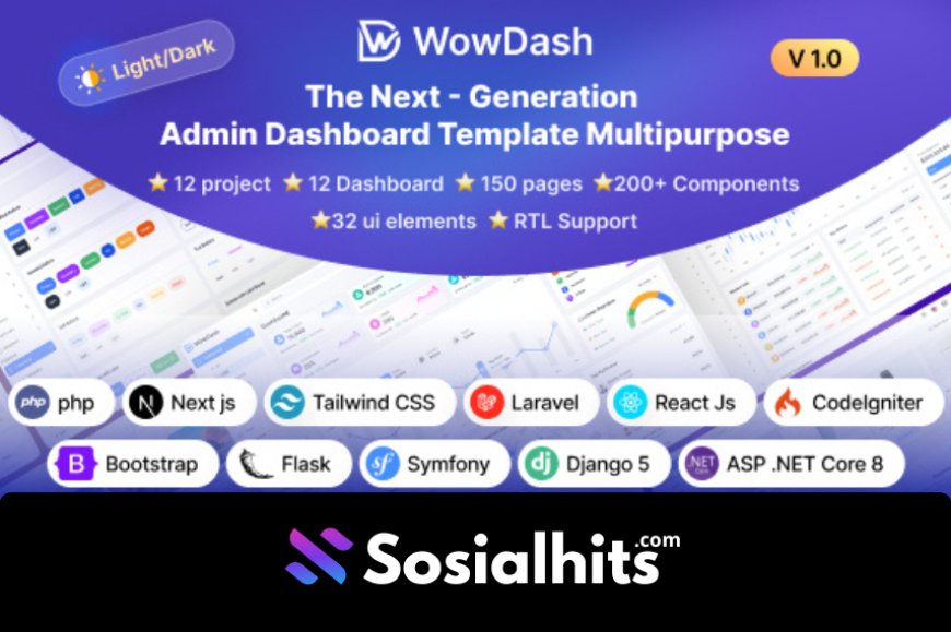 WowDash v1.0 - Tailwind, Bootstrap, React, Next, Django, Php, Laravel ASP.net Admin Dashboard