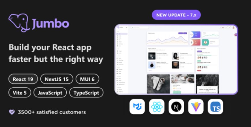 Jumbo v7.4 - React Admin Template, React 18, MUI 5, NextJS 14